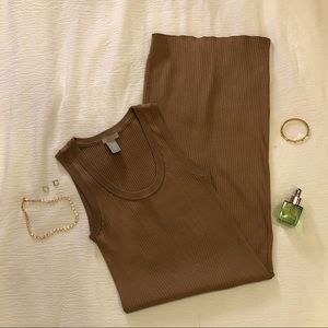 H&M LONG BROWM DRESS